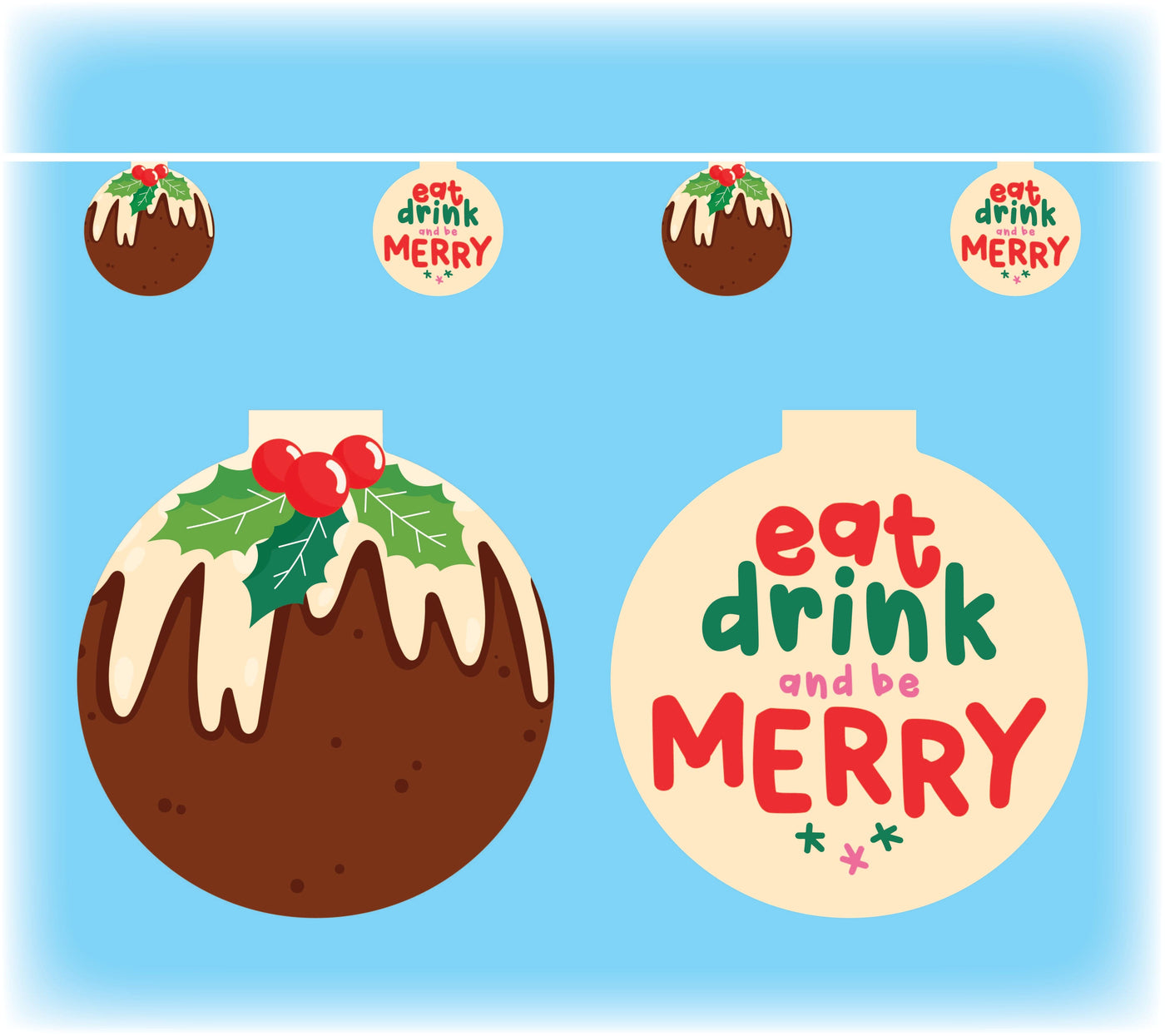 Pudding Flags Christmas Pudding Bunting – Flags and Flagpoles