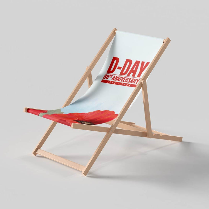 D-Day 80 deckchair - Light poppy design