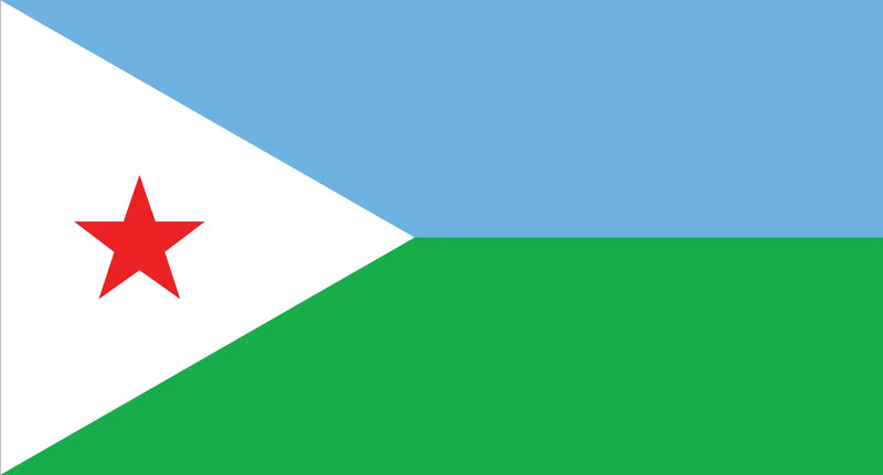 Djibouti Sewn Flag with Rope & Toggle