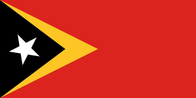 East Timour Sewn Flag with Rope & Toggle