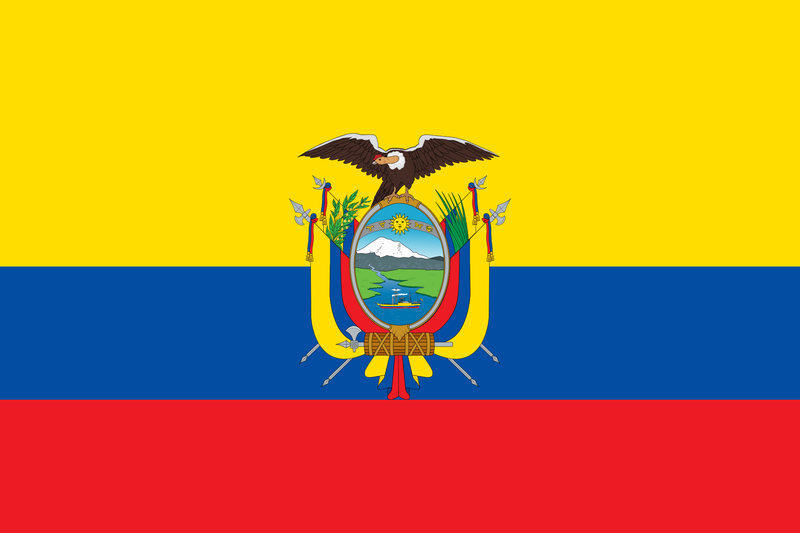 Ecuador Sewn Flag with Rope & Toggle