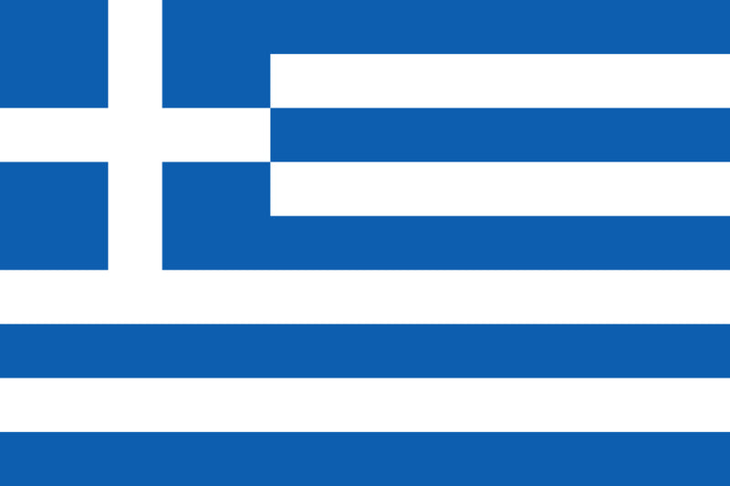 Greece Sewn Flag with Rope & Toggle