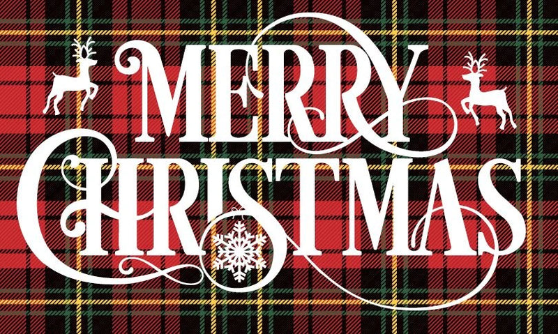 Tartan Merry Christmas 5ft x 3ft Flag
