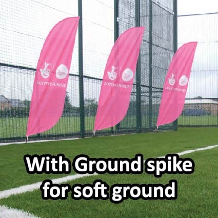 Small Feather Flag with ground Spike for soft ground
