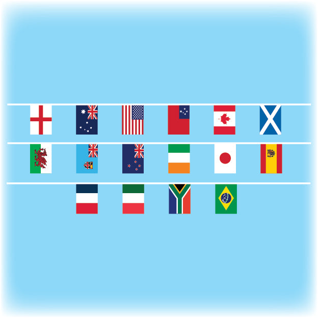Bunting for the Women's Rugby World Cup 2025