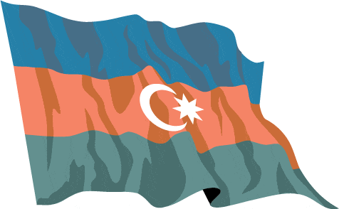 Azerbaijan 2.5yd (229cm x 114cm) Sewn Flag with Rope & Toggle