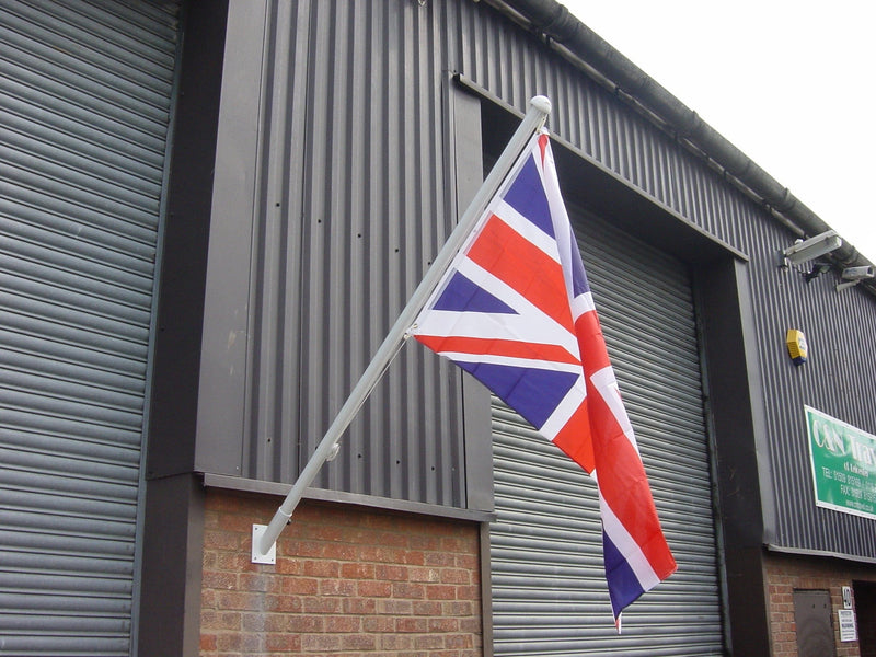 Wall Mounted Flagpole with Angled bracket - 1.5 Metre