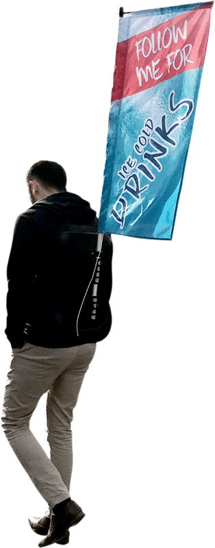 Advertising backpack flag