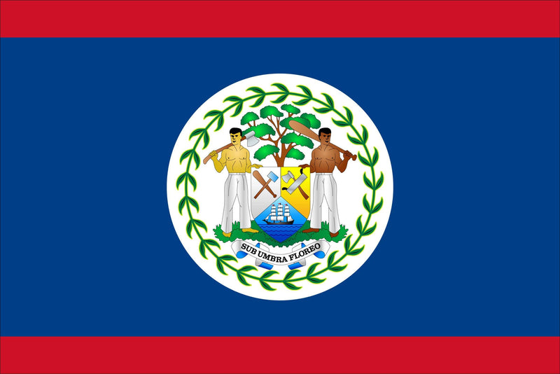 Belize Sewn Flag with Rope & Toggle