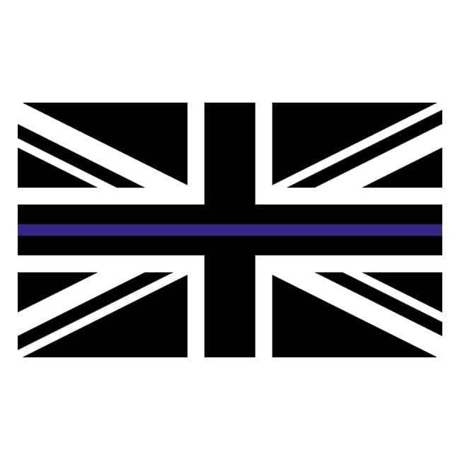 Black Union Flag with thin blue line