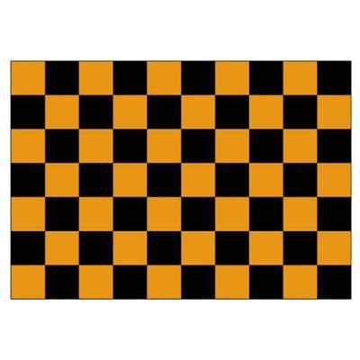 Black & Tangerine Checkered 1.52m x 0.91m (5ftx 3ft) Budget Display Flag