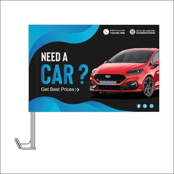 Custom printed Car window flag for Car showrooms and forecourts