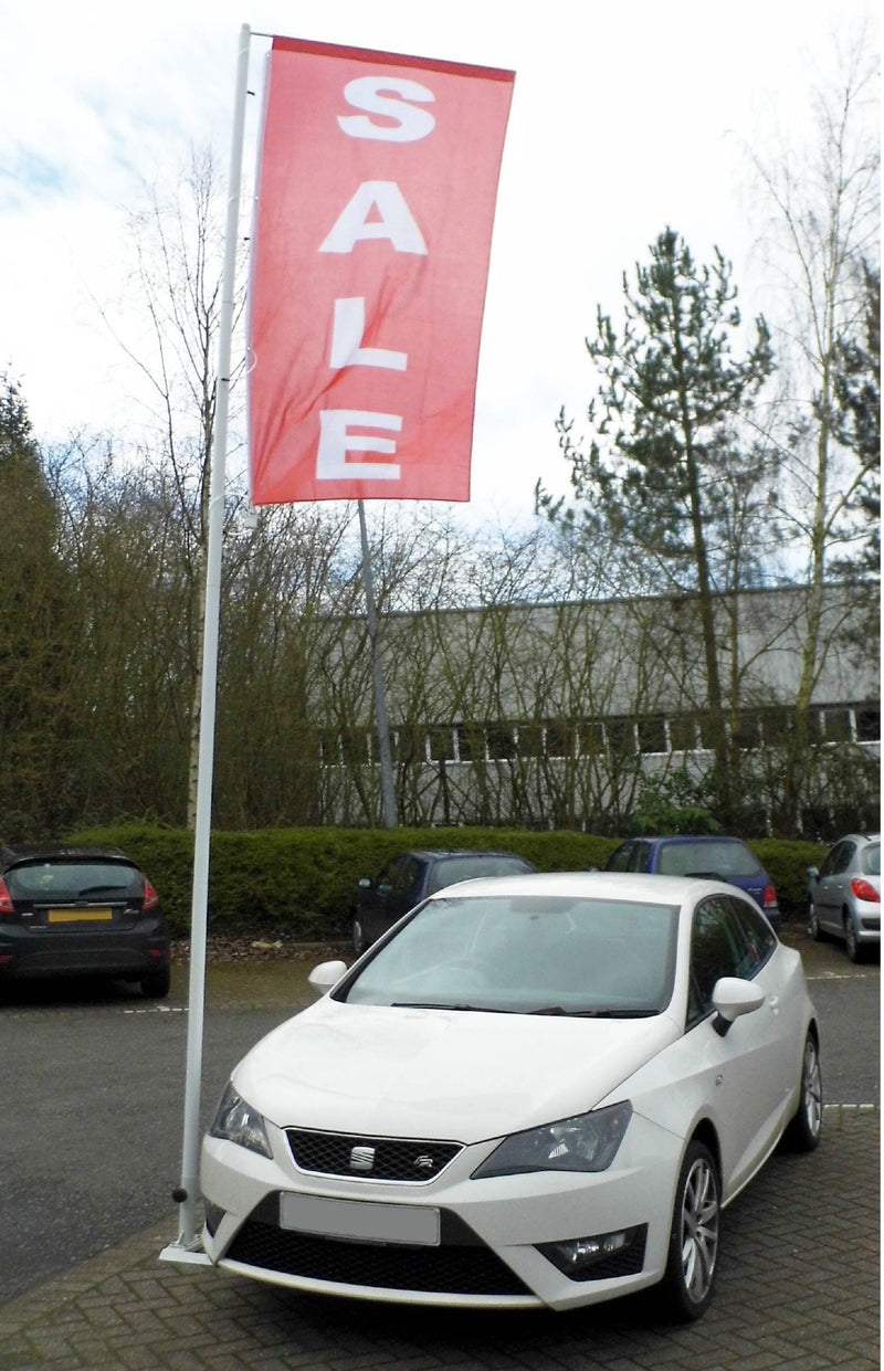 Flagpole and flag for Garage forecourts