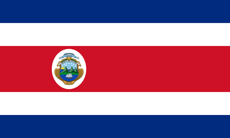Costa Rica Sewn flag with Rope & Toggle