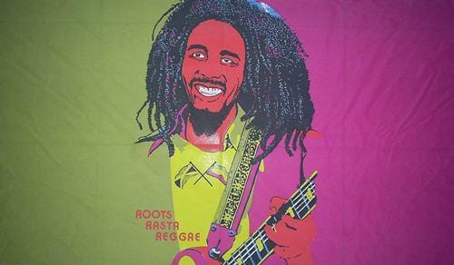 Bob Marley Guitar Flag - 5ft x 3ft