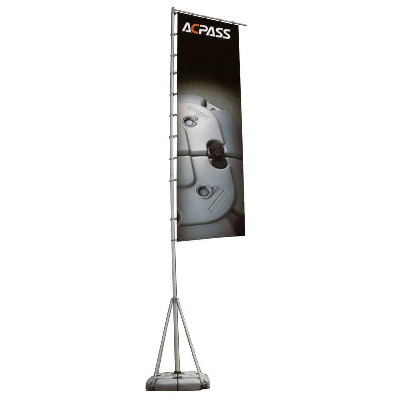 PORTABLE 5m Event Flag Pole with Plastic Base and 1m x 2m Flag