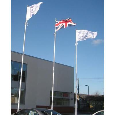 8m Fibreglass Flagpole with Hinged Base Plate and External Halyard System