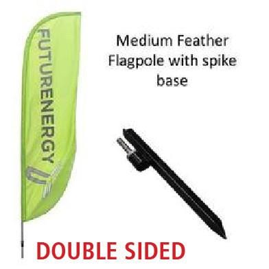 DOUBLE SIDED Medium Feather Flag with T-Spike Base