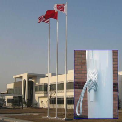 6m Fibreglass Flagpole with Hinged Base Plate and External Halyard System
