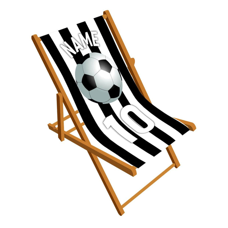 Football team stripes personalised Deckchair