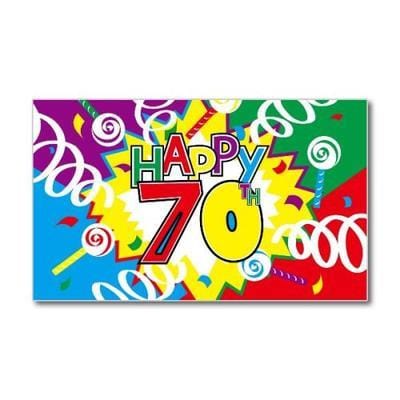 Happy 70th Birthday Flag 5ft x 3ft Flag