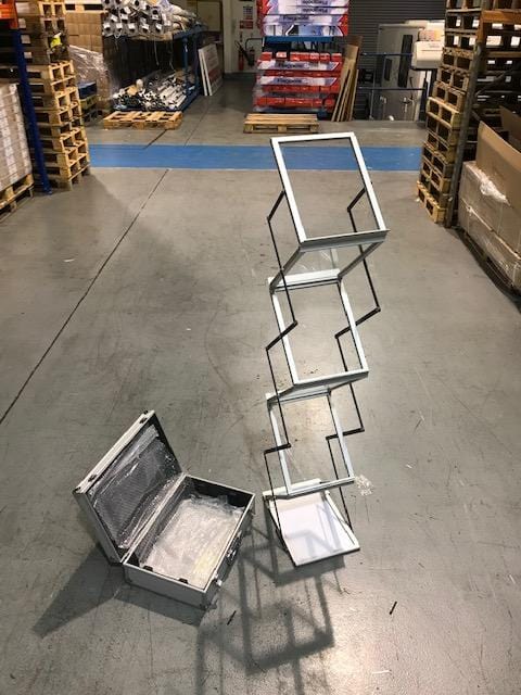 Zig Zag Brochure holder with Flight case