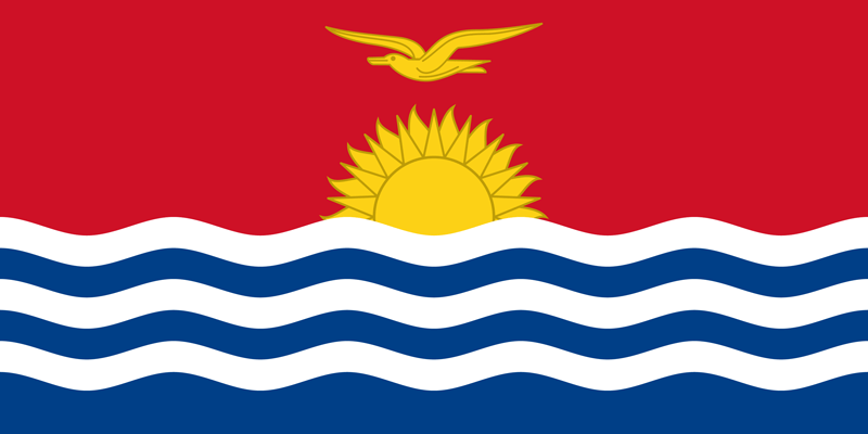 Kiribati 2yd (183cm x 91cm) Sewn Flag with rope and toggle