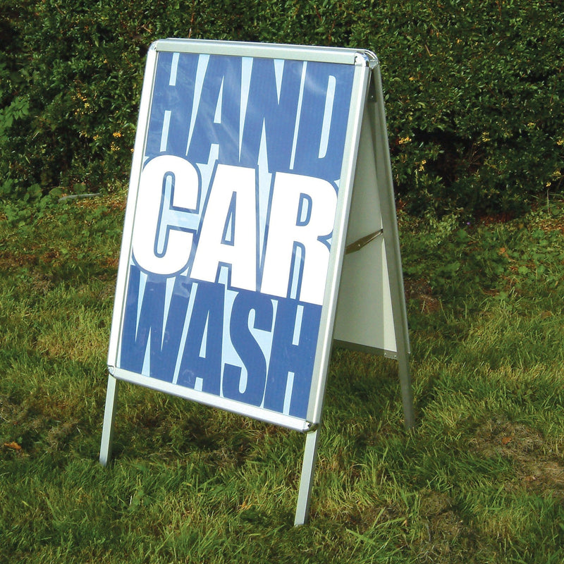 Large A-board with posters