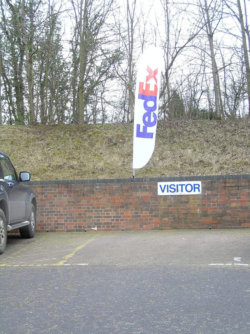 Small Feather Flag with ground Spike for soft ground