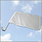 Plain White Car Flag (Pack of 12)