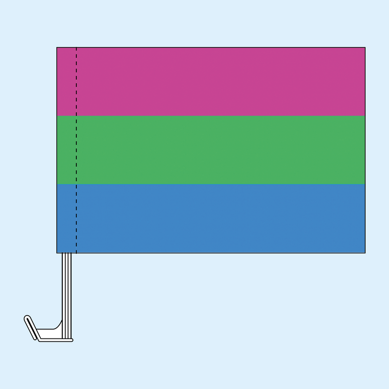 Polysexual Pride Car Flag