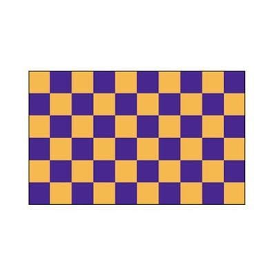 Purple and gold check flag
