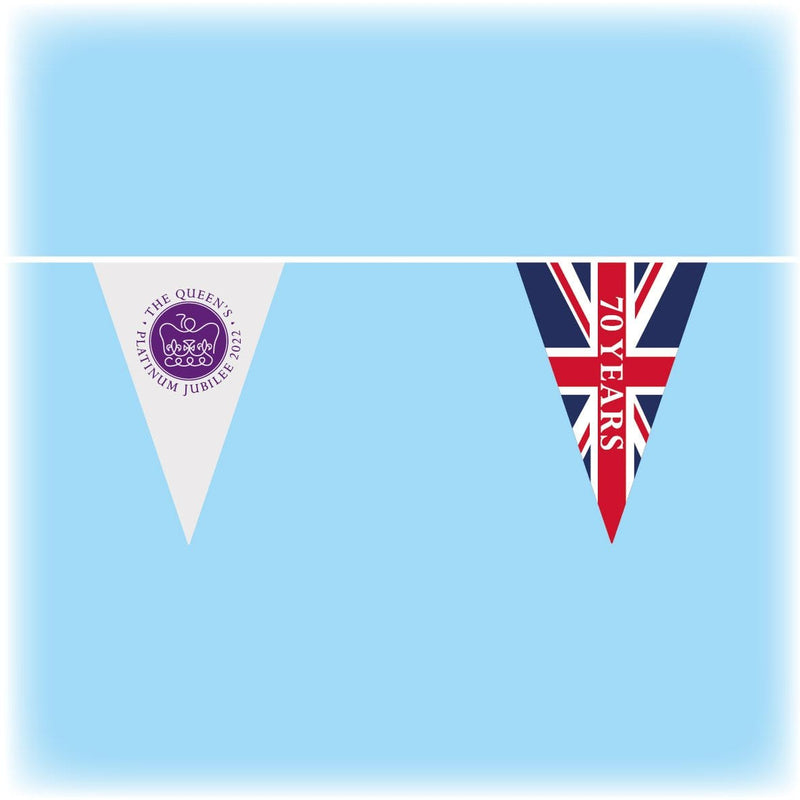 Queens Platinum Jubilee Bunting - Design 1 - Triangular
