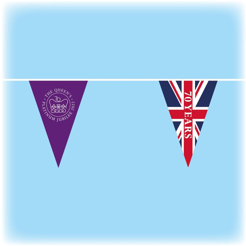 Queens Platinum Jubilee Bunting - Design 2 - Triangular