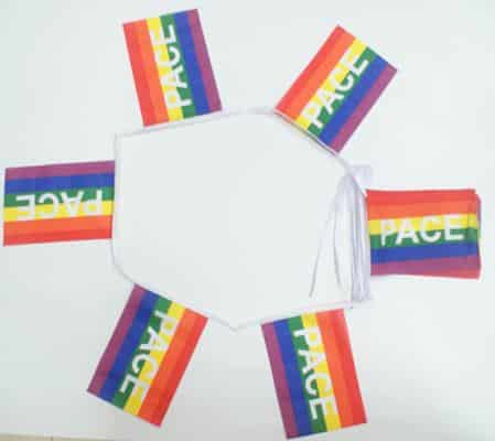 Rainbow PACE (Italian; 'Peace') Bunting (LGBTQ+ Pride)