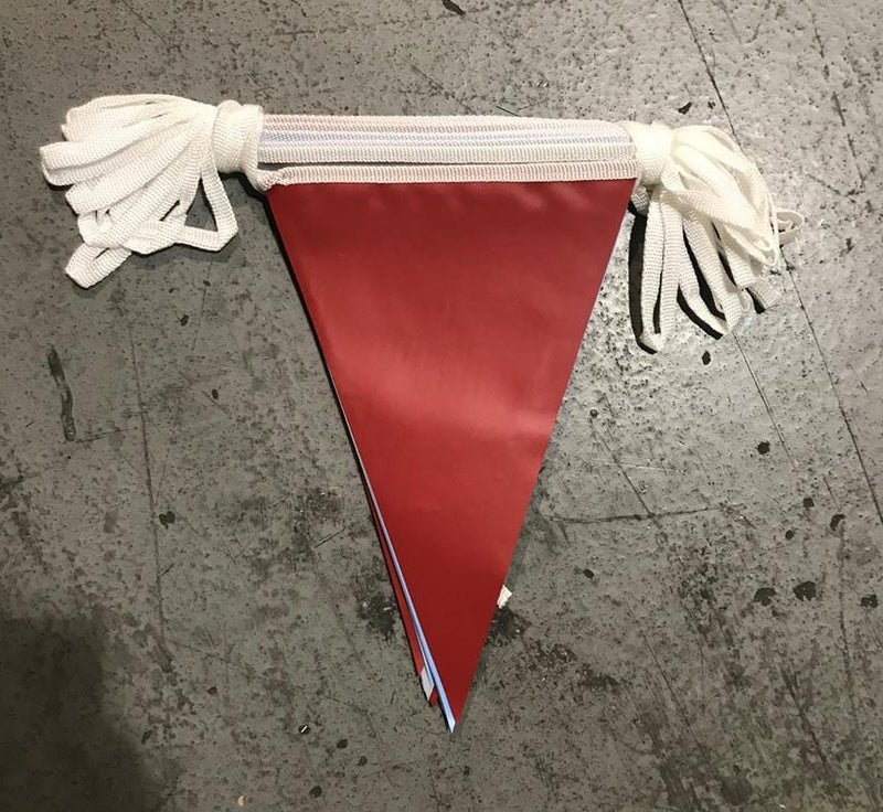 Red, Silver and Sky Blue PVC Bunting - 10 metres