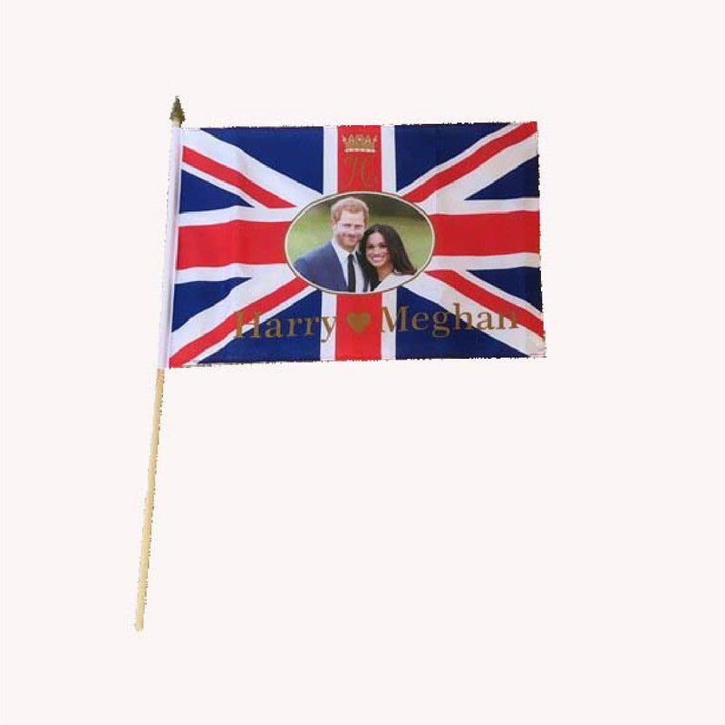Harry & Meghan Markle Royal Wedding Handwaving Flags - Pack of 12