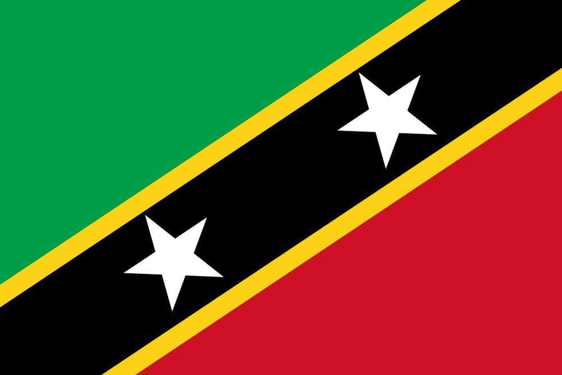 St Kitts and Nevis 2yd (183cm x 91cm) Sewn Flag with rope and toggle