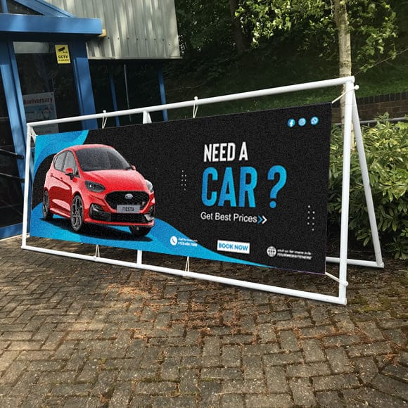 Auto Container Banner Steel Banner Frame with Banner from £158 – Flags and Flagpoles