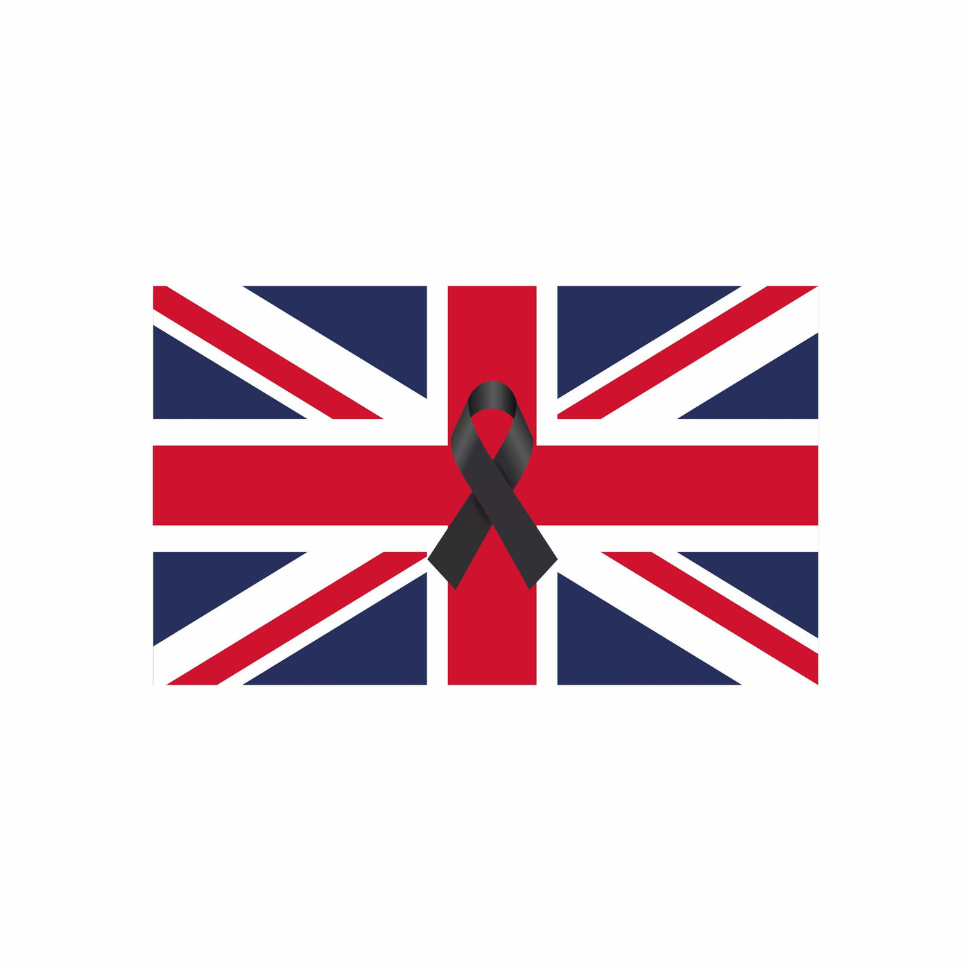 Union flag with a black printed ribbon for mourning – Flags and Flagpoles