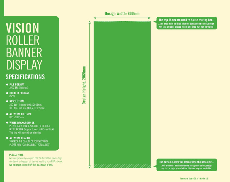 Vision pull up Roller Banner artwork guidelines