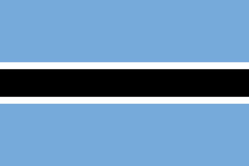 Botswana 3yd (274cm x 137cm) Sewn Flag with Rope & Toggle