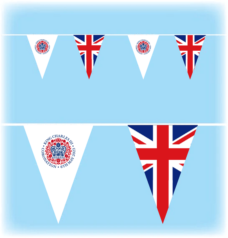 King Charles Coronation Bunting - official design - Triangle